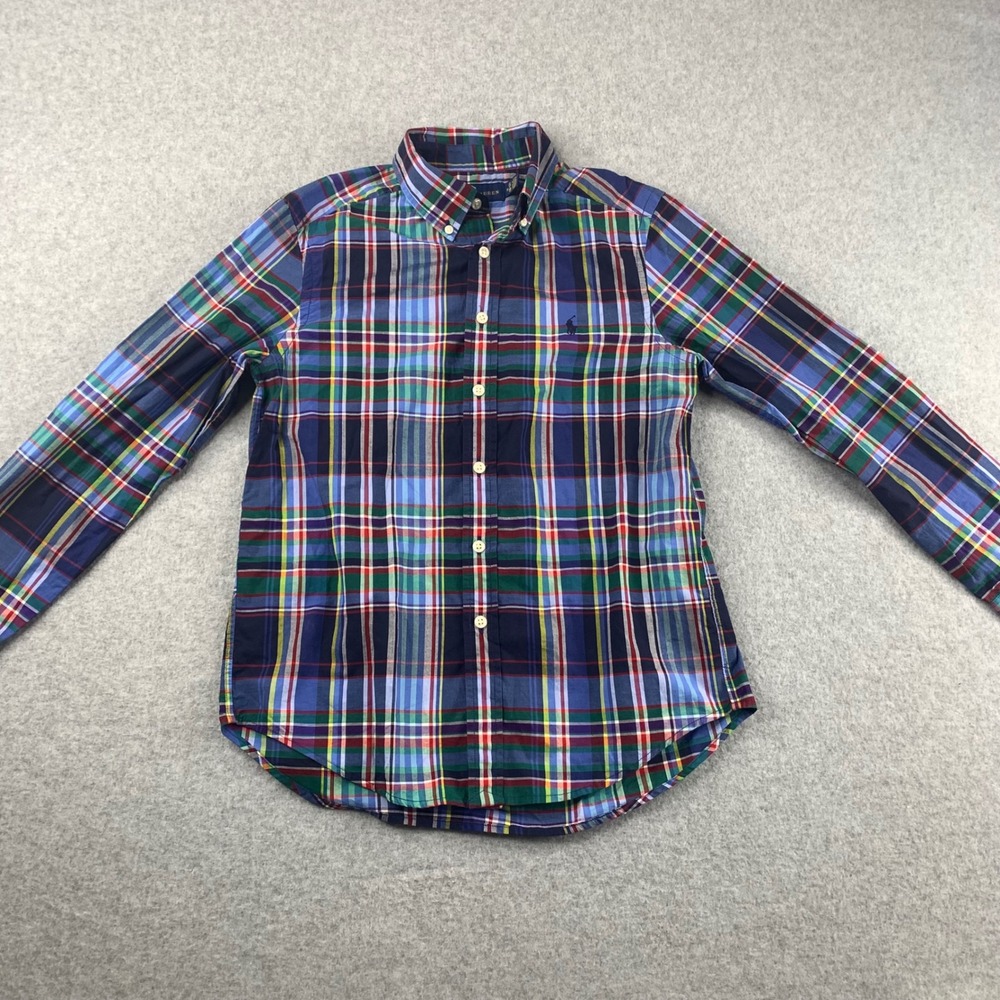 Ralph Lauren Button Down Shirt Kids M (10-12) Multi Color Plaid Long Sleeve